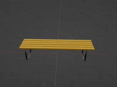 Bench Low-poly 3D model 19