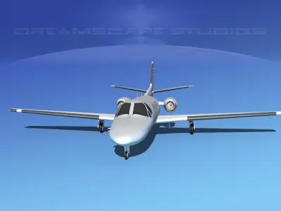 Cessna 550 Citation II White Livery 3D model