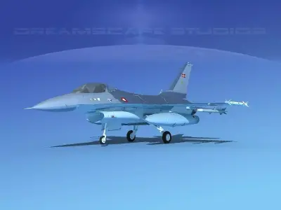 Gen Dyn F-16A Falcon RDAF 3D model