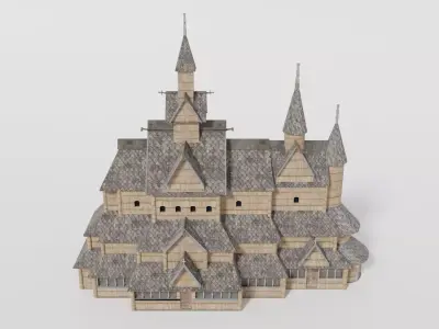 Medieval Stave Church 3D model