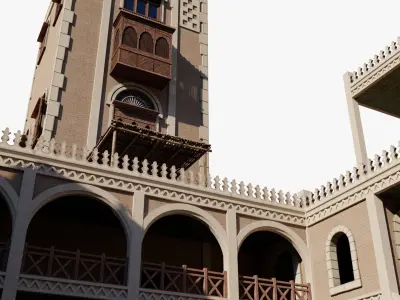 Middle East Apartment Complex Low-poly 3D model