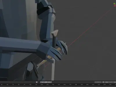 Knight Statue Low-poly 3D model