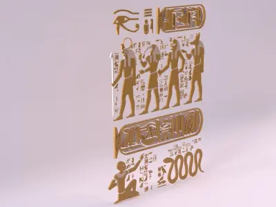 Egyptian Symbols - 037 Low-poly 3D model