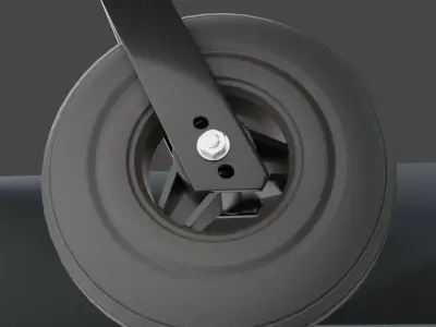 Wheelchair small front wheel 2 with procedural PBR material 3D model