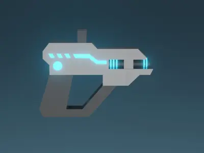 Low Poly Sci Fi Gun Weapon Set Low-poly 3D model