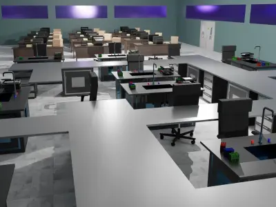 Laboratory Interior Low-poly 3D model get