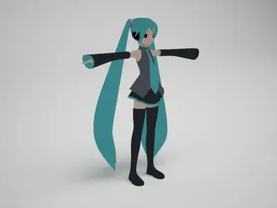 Hatsune Miku Free low-poly 3D model
