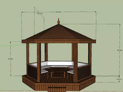 3D Wooden Gazebo Model 3D print model