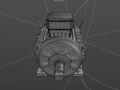 Industrial electric motor generator 3D model