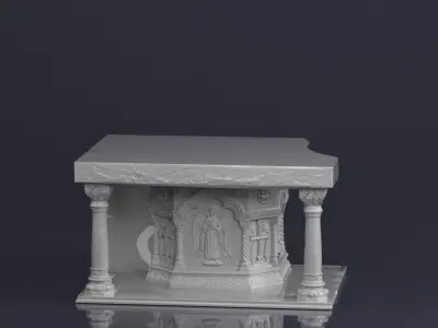001577 raw scan of a church altar Free 3D model