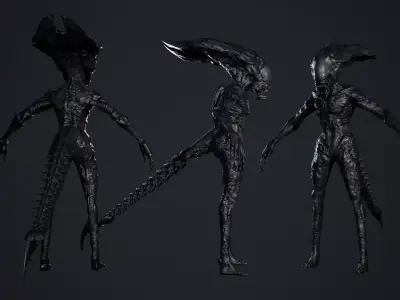 Alien Monster 5 Low-poly 3D model