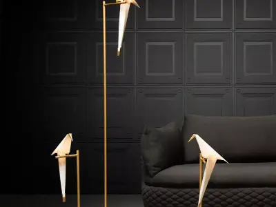 Perch Origami Bird Floor Lamp 3D Model 3D model