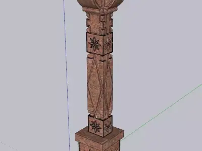 indian jodhpuri stone piller column Low-poly 3D model