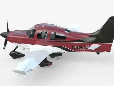 Aircraft Propeller Turbo Red Black 3D model