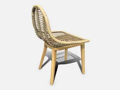 Cane Chair Free low-poly 3D model