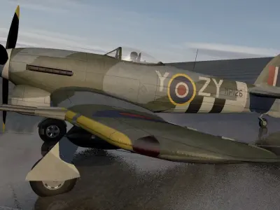 Hawker Typhoon Mk-1B Late - RAF 3D model