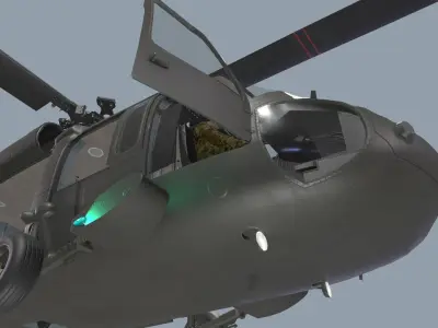 UH-60 Black Hawk Dark Complex Animation Low-poly 3D model