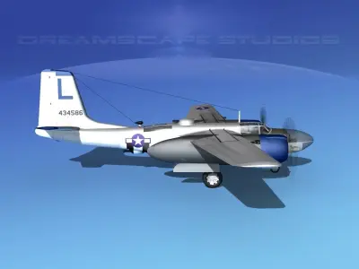 Douglas A-26C Invader V10 USAAF 3D model