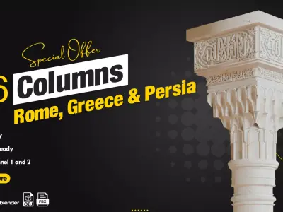 66 Columns Rome Greece and Persia Low-poly 3D model
