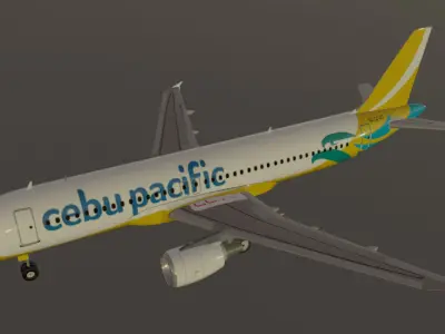 Cebu Air airbus a320-214 low poly 3D Model Low-poly 3D model