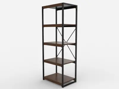 Bookcase Wooden Black and Brown Free 3D model