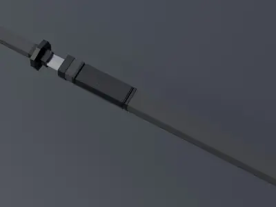 Samurai sword Low-poly 3D model
