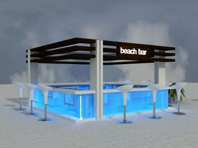Beach Bar Area a85 3D model