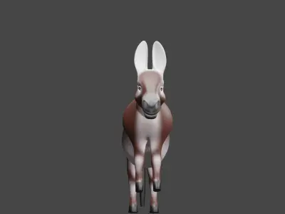 cartoon donkey  3d model  Low-poly 3D model
