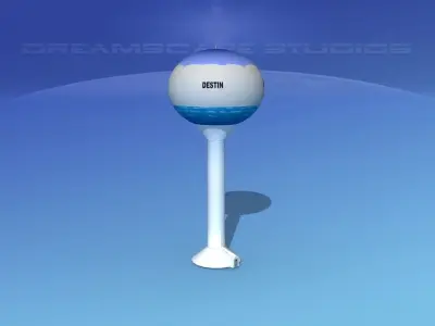Modern Water Tower 3D model