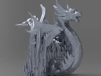 Druid Primeval dragon stone 3D model