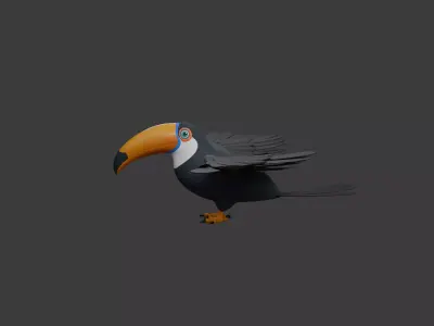 Toucan cartoon 3D model