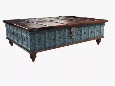 distressed trunk coffee table 3D model