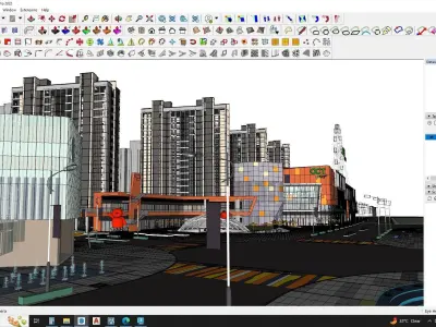 Commercial building down town 3d model 3D model