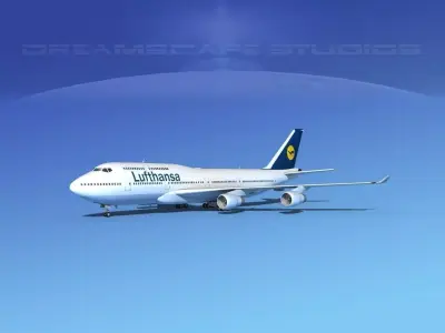 Boeing 747-400 Lufthansa 3D model