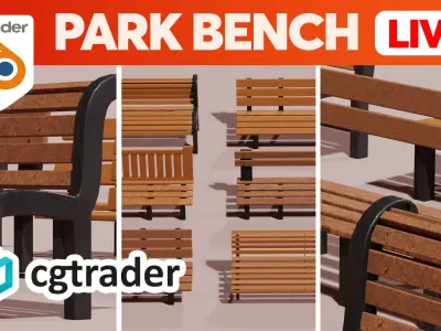 Park Bench Asset Pack 9 Benches Free 3D model