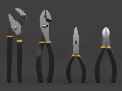 Pliers Set pair of 3D model