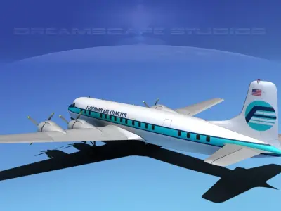 Douglas DC-7C Florida Charter 3D model