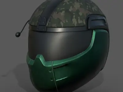 Helmets scifi military combat soldier fantasy pack 3 models  Low-poly 3D model