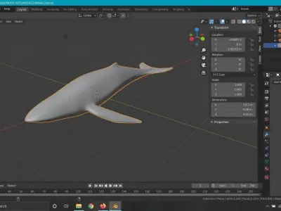 Whale low poly shark Free 3D model