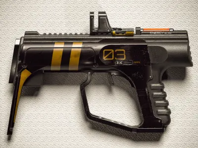 Sci-fi Beam SMG PBR Low-poly 3D model