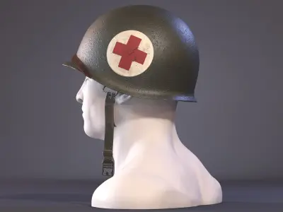 M1 Helmet WW2 - Medic 3D model