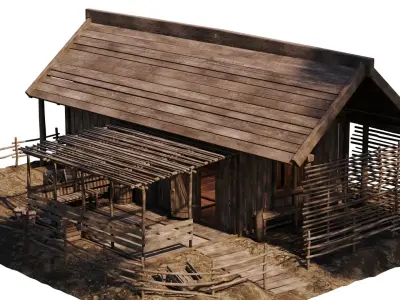 Old House 30 PBR 4K GameReady Low-poly 3D model