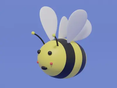 Cute Cartoon Bee 3D model