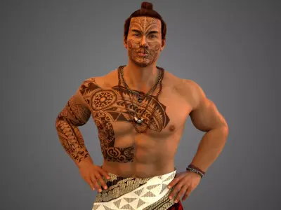 Native Polynesian Male  3D model