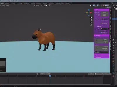 Capybara in sun glassess 3D model