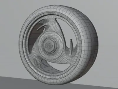 Billet Star Japan - 3spoke unknown name wheel Low-poly 3D model