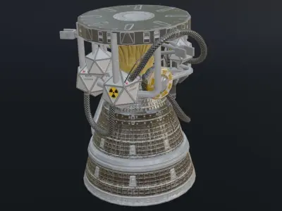 Photorealistic Rocket Engine Low-poly 3D model