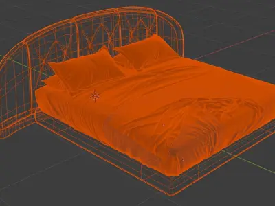 Modern Chesterfield Bed SuperKing size  Free 3D model