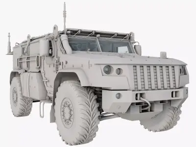 Typhoon VDV K-4836 Russian Armored Transport Rigged Game  Low-poly 3D model