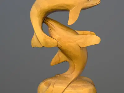 hand carved dolphin 3D model